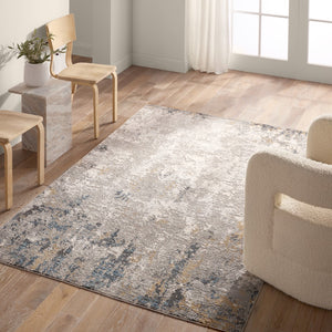 Jaipur Living Requiem Lancet REQ03 Powerloomed Machine Made Indoor Modern Rug Silver 9' x 12'