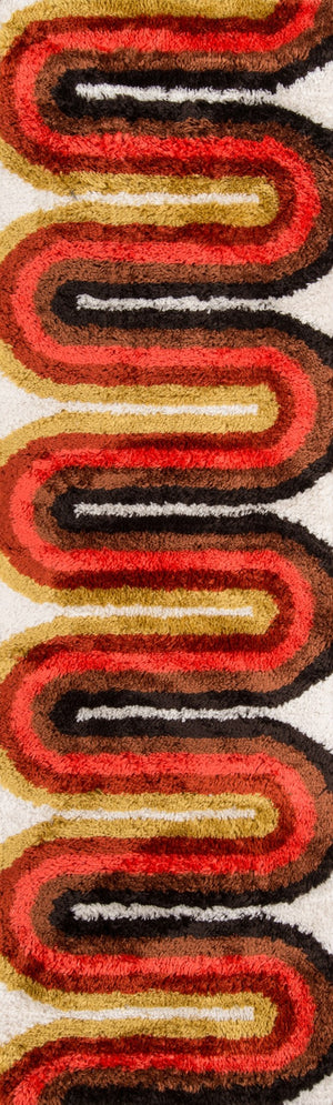 Momeni Novogratz Retro RET-2 Hand Tufted Modern Geometric Indoor Area Rug Red 7'6" x 9'6" RETRORET-2RED7696