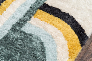 Momeni Novogratz Retro RET-3 Hand Tufted Modern Geometric Indoor Area Rug Blue 7'6" x 9'6" RETRORET-3BLU7696