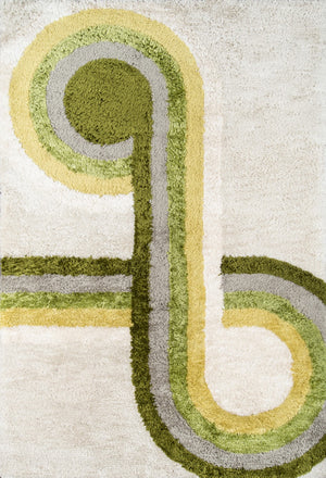 Momeni Novogratz Retro RET-3 Hand Tufted Modern Geometric Indoor Area Rug Green 7'6" x 9'6" RETRORET-3GRN7696