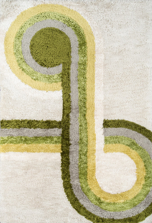 Momeni Novogratz Retro RET-3 Hand Tufted Modern Geometric Indoor Area Rug Green 7'6" x 9'6" RETRORET-3GRN7696