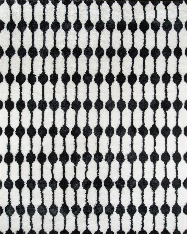 Momeni Novogratz Retro RET-4 Hand Tufted Modern Geometric Indoor Area Rug Black 7'6" x 9'6" RETRORET-4BLK7696