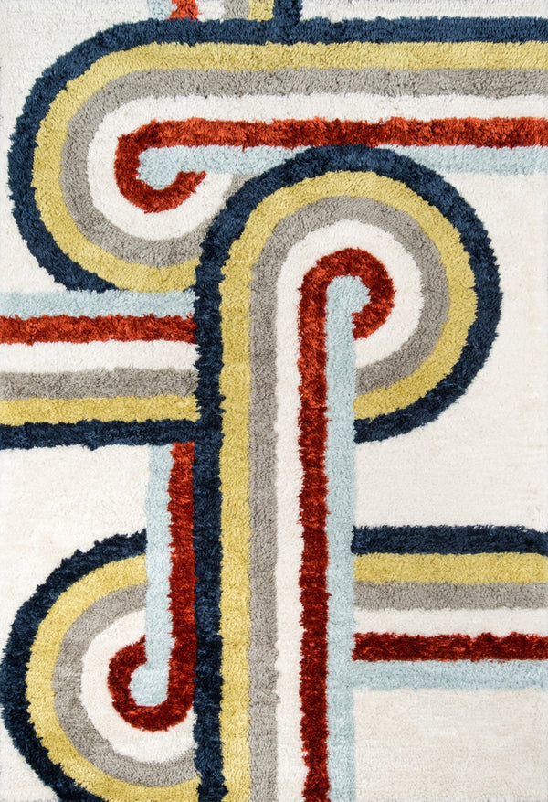 Momeni Novogratz Retro RET-5 Hand Tufted Modern Geometric Indoor Area Rug Multi 7'6" x 9'6" RETRORET-5MTI7696