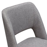 Set of (2) Reveal Dining Chairs in Grey Fabric w/ Black Powder Coat Metal Leg by Diamond Sofa