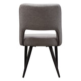 Set of (2) Reveal Dining Chairs in Grey Fabric w/ Black Powder Coat Metal Leg by Diamond Sofa