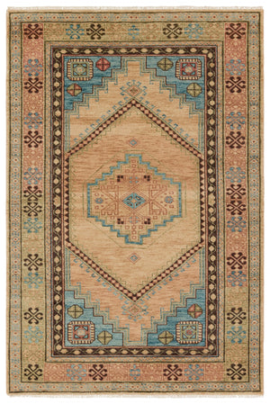 Jaipur Living Reza Lunja REZ02 Hand Knotted Handmade Indoor Persian Knot 4/25 Wl Southwestern Rug Blue 8' x 10'