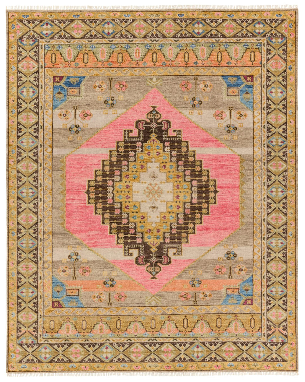 Jaipur Living Reza Izma REZ03 Hand Knotted Handmade Indoor Persian Knot 4/25 Wl Southwestern Rug Multicolor 9' x 12'