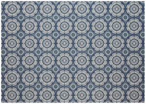 Simply Shade - Treasure Garden Outdoor Rug Meridian - Steel Blue  5'3" x 7'4"