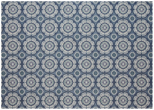 Simply Shade - Treasure Garden Outdoor Rug Meridian - Steel Blue  5'3" x 7'4"