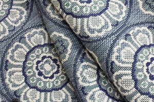 Simply Shade - Treasure Garden Outdoor Rug Meridian - Steel Blue  5'3" x 7'4"