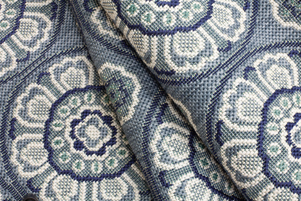 Simply Shade - Treasure Garden Outdoor Rug Meridian - Steel Blue  5'3" x 7'4"