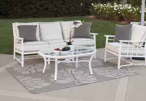 Simply Shade - Treasure Garden Outdoor Rug Maui - Silver  5'3" x 7'4"