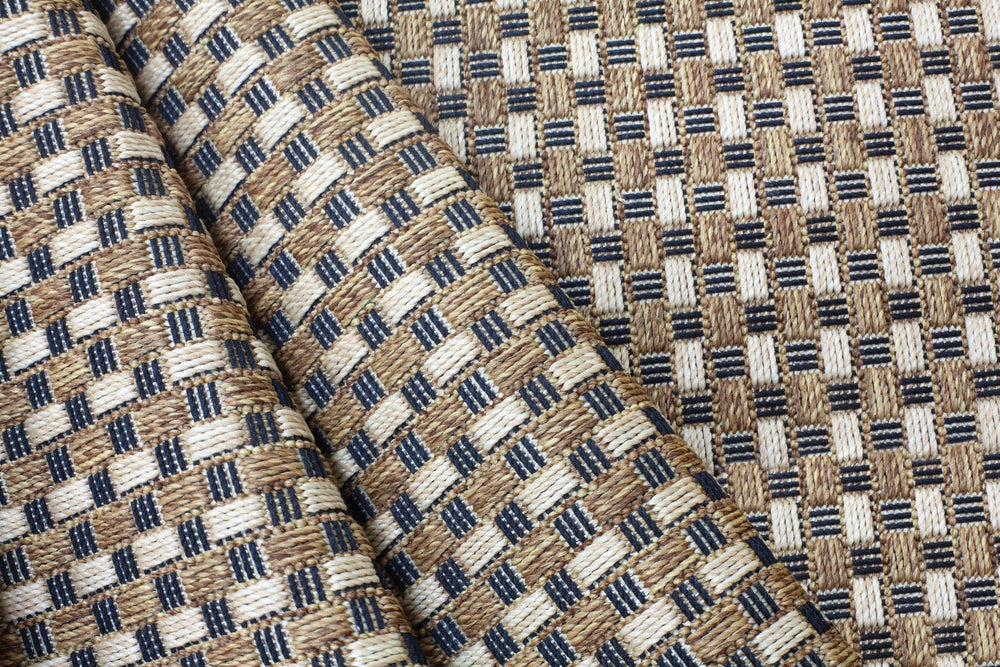 Simply Shade - Treasure Garden Outdoor Rug Cobblestone - Teak  5'3" x 7'4"