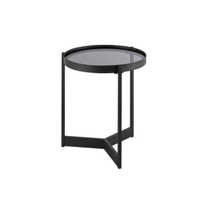 Walker Edison Rhonda Modern/Contemporary Modern Glass and Metal Round Side Table RHO45STSGL