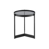 Walker Edison Rhonda Modern/Contemporary Modern Glass and Metal Round Side Table RHO45STSGL