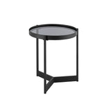 Walker Edison Rhonda Modern/Contemporary Modern Glass and Metal Round Side Table RHO45STSGL