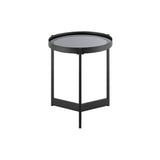 Walker Edison Rhonda Modern/Contemporary Modern Glass and Metal Round Side Table RHO45STSGL