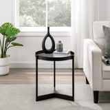 Walker Edison Rhonda Modern/Contemporary Modern Glass and Metal Round Side Table RHO45STSGL