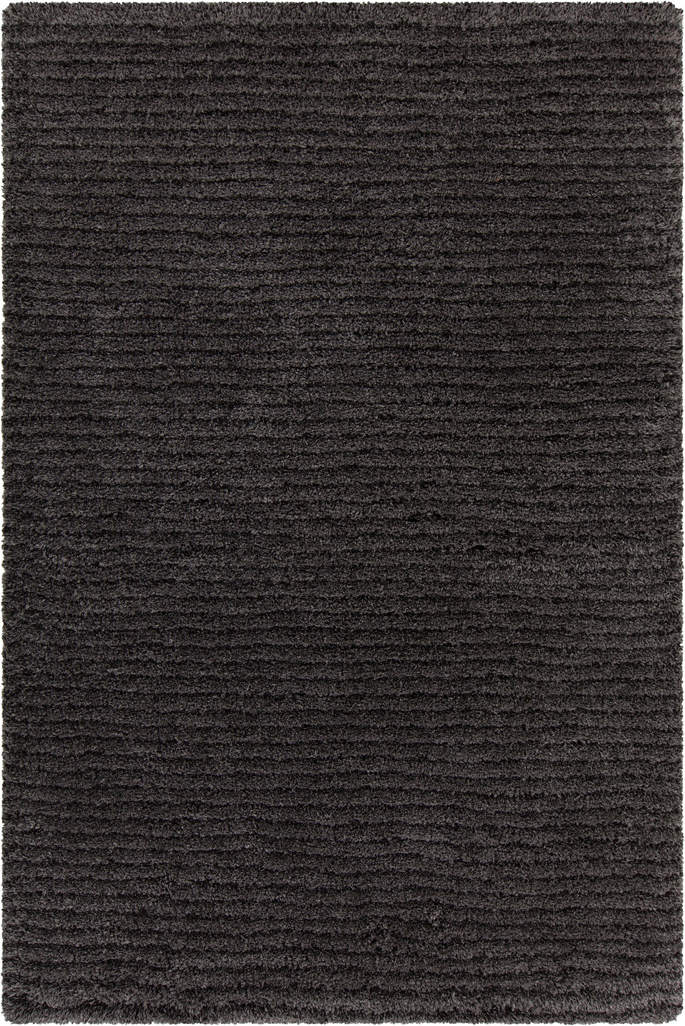 Chandra Rugs Rihanna 100% Polyester Hand-Woven Contemporary Shag Rug Black/Grey 9' x 13'
