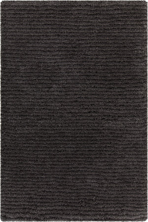 Chandra Rugs Rihanna 100% Polyester Hand-Woven Contemporary Shag Rug Black/Grey 9' x 13'