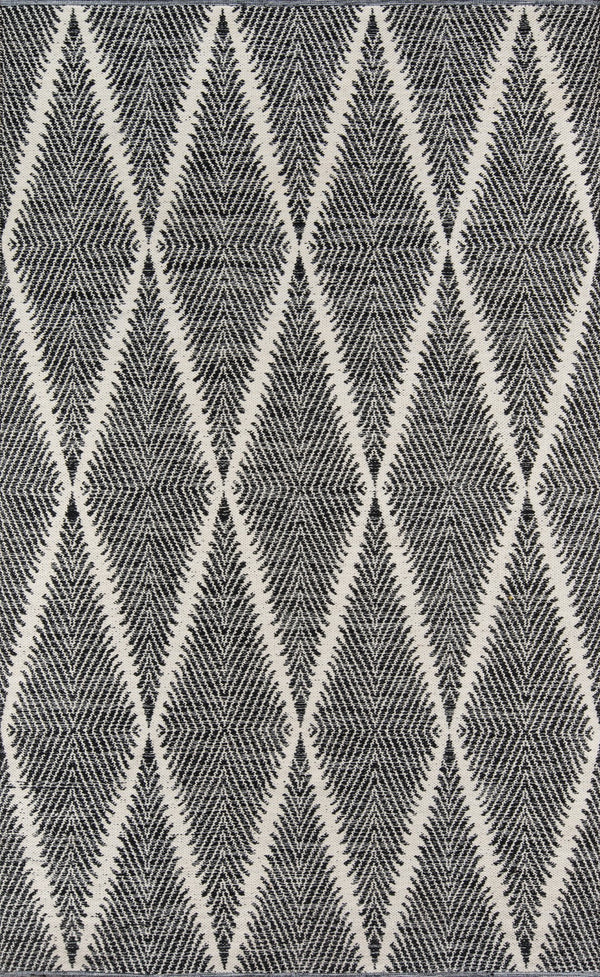Momeni Erin Gates River RIV-1 Hand Woven Contemporary Geometric Indoor/Outdoor Area Rug Black 8'6" x 11'6" RIVERRIV-1BLK86B6