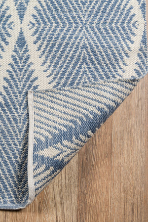 Momeni Erin Gates River RIV-1 Hand Woven Contemporary Geometric Indoor/Outdoor Area Rug Denim 8'6" x 11'6" RIVERRIV-1DNM86B6