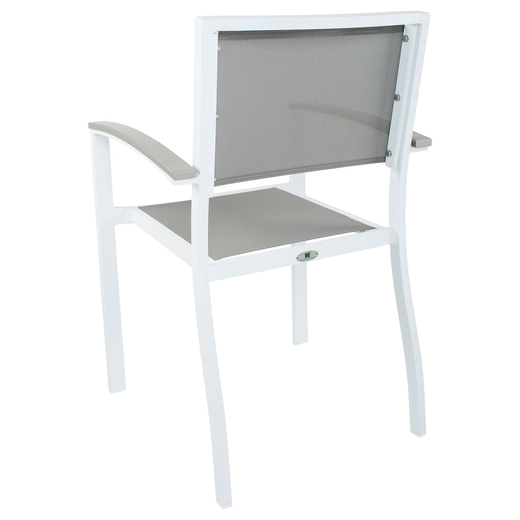 Matrix Imports Riviera Outdoor Arm Chair ACO-RIVIERA-WHT/GRY
