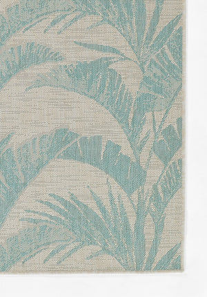 Momeni Riviera RV-01 Machine Made Transitional Floral Indoor/Outdoor Area Rug Aqua 9' x 12' RIVRARV-01AQA90C0