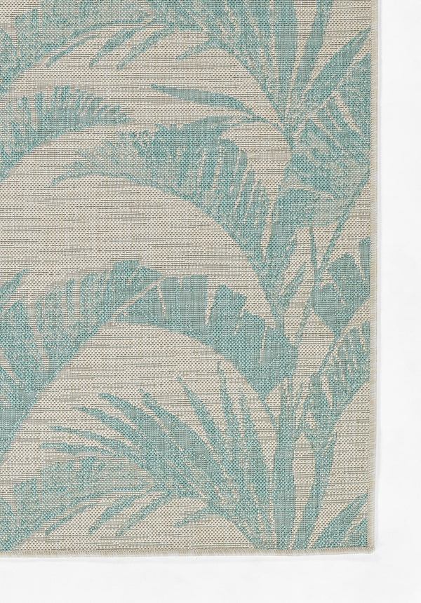 Momeni Riviera RV-01 Machine Made Transitional Floral Indoor/Outdoor Area Rug Aqua 9' x 12' RIVRARV-01AQA90C0