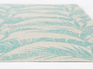 Momeni Riviera RV-01 Machine Made Transitional Floral Indoor/Outdoor Area Rug Aqua 9' x 12' RIVRARV-01AQA90C0