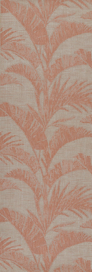 Momeni Riviera RV-01 Machine Made Transitional Floral Indoor/Outdoor Area Rug Coral 9' x 12' RIVRARV-01COR90C0