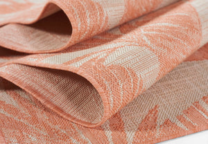 Momeni Riviera RV-01 Machine Made Transitional Floral Indoor/Outdoor Area Rug Coral 9' x 12' RIVRARV-01COR90C0