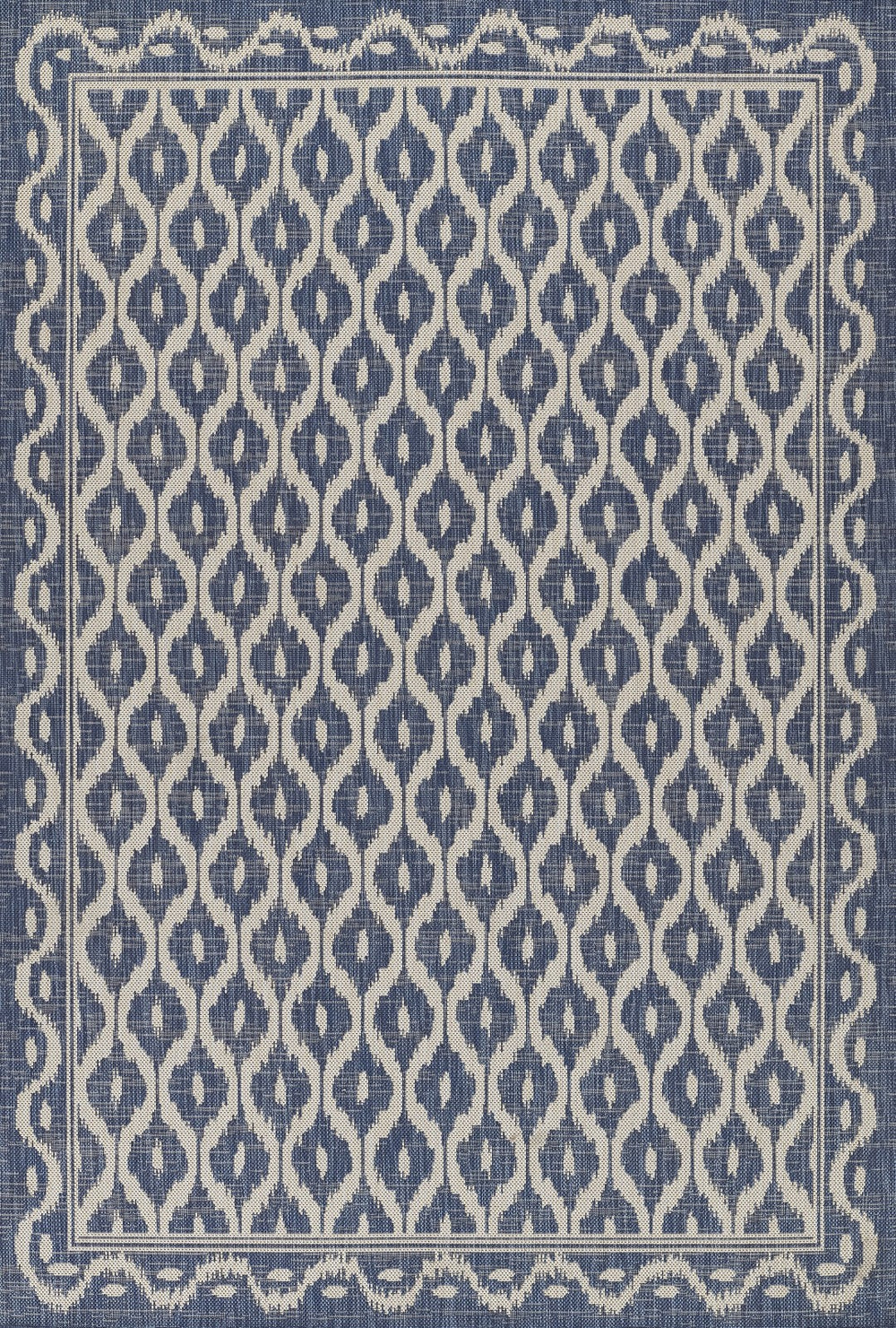Momeni Riviera RV-02 Machine Made Contemporary Geometric Indoor/Outdoor Area Rug Blue 9' x 12' RIVRARV-02BLU90C0
