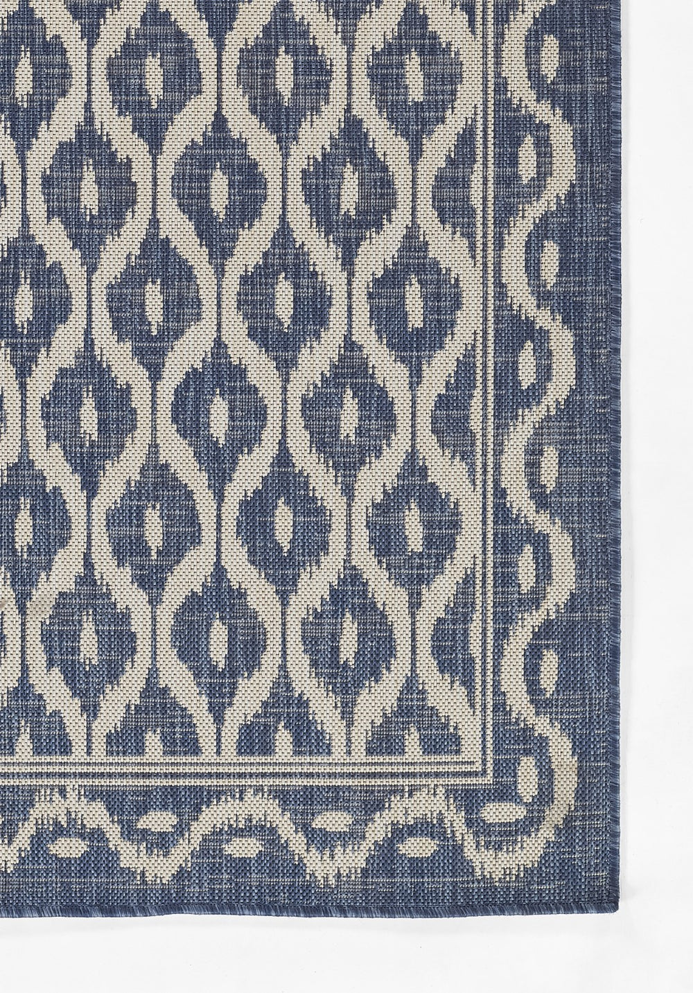 Momeni Riviera RV-02 Machine Made Contemporary Geometric Indoor/Outdoor Area Rug Blue 9' x 12' RIVRARV-02BLU90C0