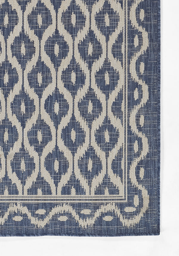 Momeni Riviera RV-02 Machine Made Contemporary Geometric Indoor/Outdoor Area Rug Blue 9' x 12' RIVRARV-02BLU90C0