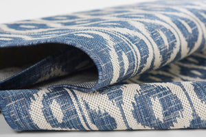 Momeni Riviera RV-02 Machine Made Contemporary Geometric Indoor/Outdoor Area Rug Blue 9' x 12' RIVRARV-02BLU90C0