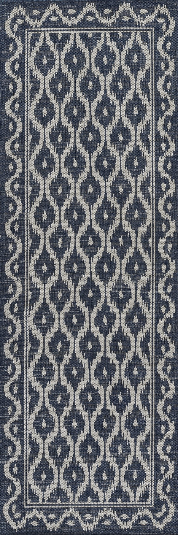 Momeni Riviera RV-02 Machine Made Contemporary Geometric Indoor/Outdoor Area Rug Blue 9' x 12' RIVRARV-02BLU90C0