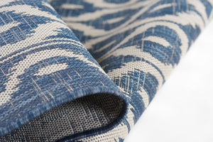 Momeni Riviera RV-02 Machine Made Contemporary Geometric Indoor/Outdoor Area Rug Blue 9' x 12' RIVRARV-02BLU90C0