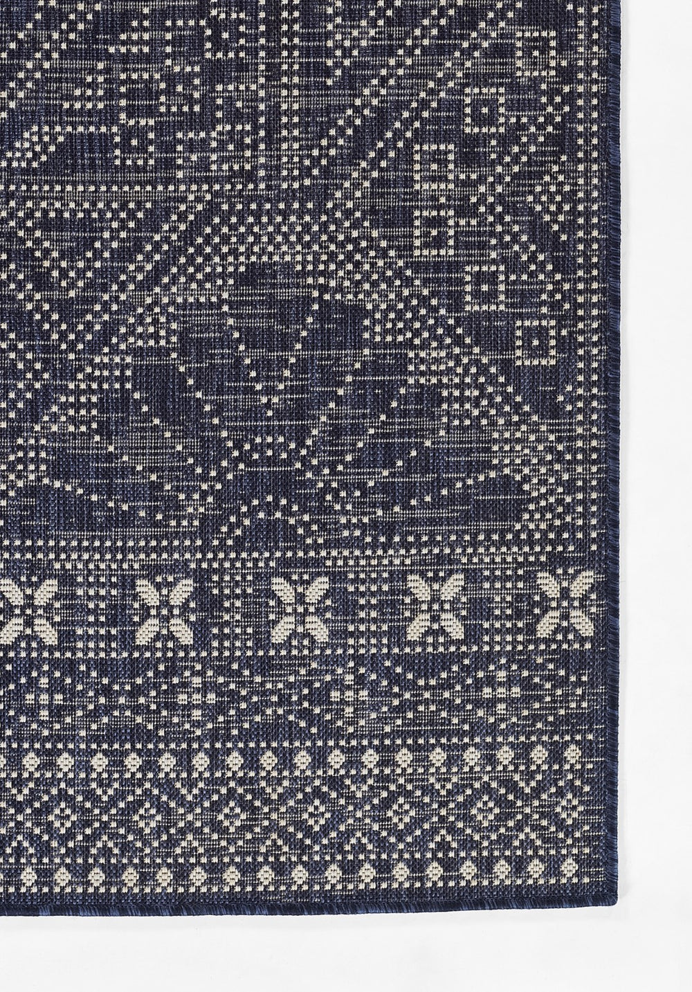 Momeni Riviera RV-03 Machine Made Transitional Tribal Indoor/Outdoor Area Rug Navy 9' x 12' RIVRARV-03NVY90C0
