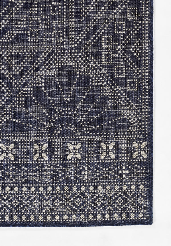 Momeni Riviera RV-03 Machine Made Transitional Tribal Indoor/Outdoor Area Rug Navy 9' x 12' RIVRARV-03NVY90C0