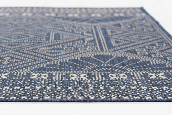 Momeni Riviera RV-03 Machine Made Transitional Tribal Indoor/Outdoor Area Rug Navy 9' x 12' RIVRARV-03NVY90C0