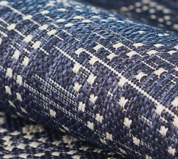 Momeni Riviera RV-03 Machine Made Transitional Tribal Indoor/Outdoor Area Rug Navy 9' x 12' RIVRARV-03NVY90C0