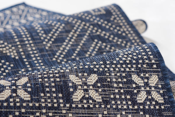 Momeni Riviera RV-03 Machine Made Transitional Tribal Indoor/Outdoor Area Rug Navy 9' x 12' RIVRARV-03NVY90C0