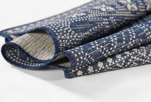 Momeni Riviera RV-03 Machine Made Transitional Tribal Indoor/Outdoor Area Rug Navy 9' x 12' RIVRARV-03NVY90C0