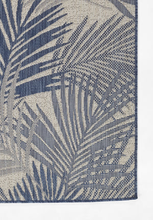 Momeni Riviera RV-04 Machine Made Transitional Floral Indoor/Outdoor Area Rug Blue 9' x 12' RIVRARV-04BLU90C0