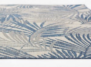 Momeni Riviera RV-04 Machine Made Transitional Floral Indoor/Outdoor Area Rug Blue 9' x 12' RIVRARV-04BLU90C0