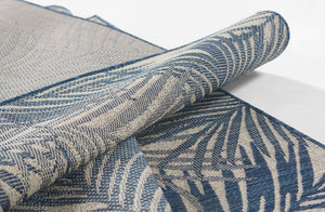 Momeni Riviera RV-04 Machine Made Transitional Floral Indoor/Outdoor Area Rug Blue 9' x 12' RIVRARV-04BLU90C0