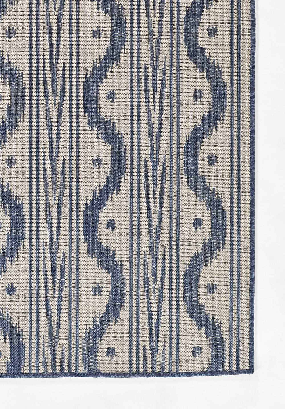 Momeni Riviera RV-05 Machine Made Transitional Geometric Indoor/Outdoor Area Rug Blue 9' x 12' RIVRARV-05BLU90C0
