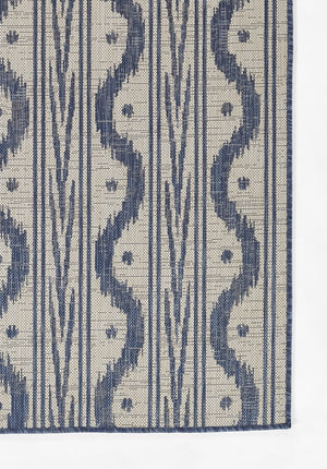Momeni Riviera RV-05 Machine Made Transitional Geometric Indoor/Outdoor Area Rug Blue 9' x 12' RIVRARV-05BLU90C0
