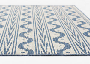 Momeni Riviera RV-05 Machine Made Transitional Geometric Indoor/Outdoor Area Rug Blue 9' x 12' RIVRARV-05BLU90C0